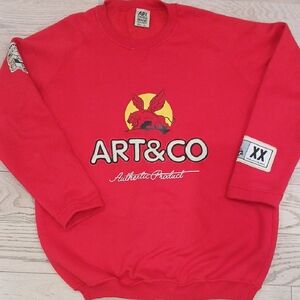 Art & Co Authentic Product Vibrant Red Men's Crewneck Sweatshirt, XL